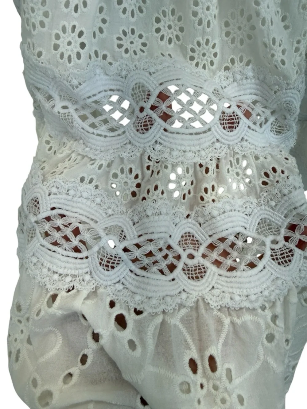 Maje Rayanette Guipure Skater Dress 36 White - Picture 16 of 16